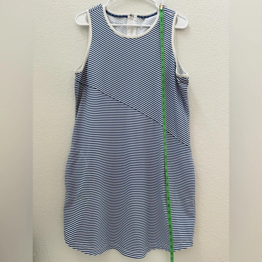 Tommy Bahama IslandZone Aubrey Cassia Navy Blue and White Striped Dress, Large - Picture 12 of 13